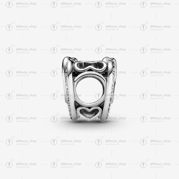 Pandora Sparkling Entwined Hearts Charm - Picture 3 of 6
